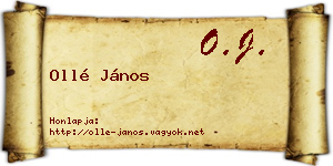 Ollé János névjegykártya