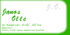 janos olle business card